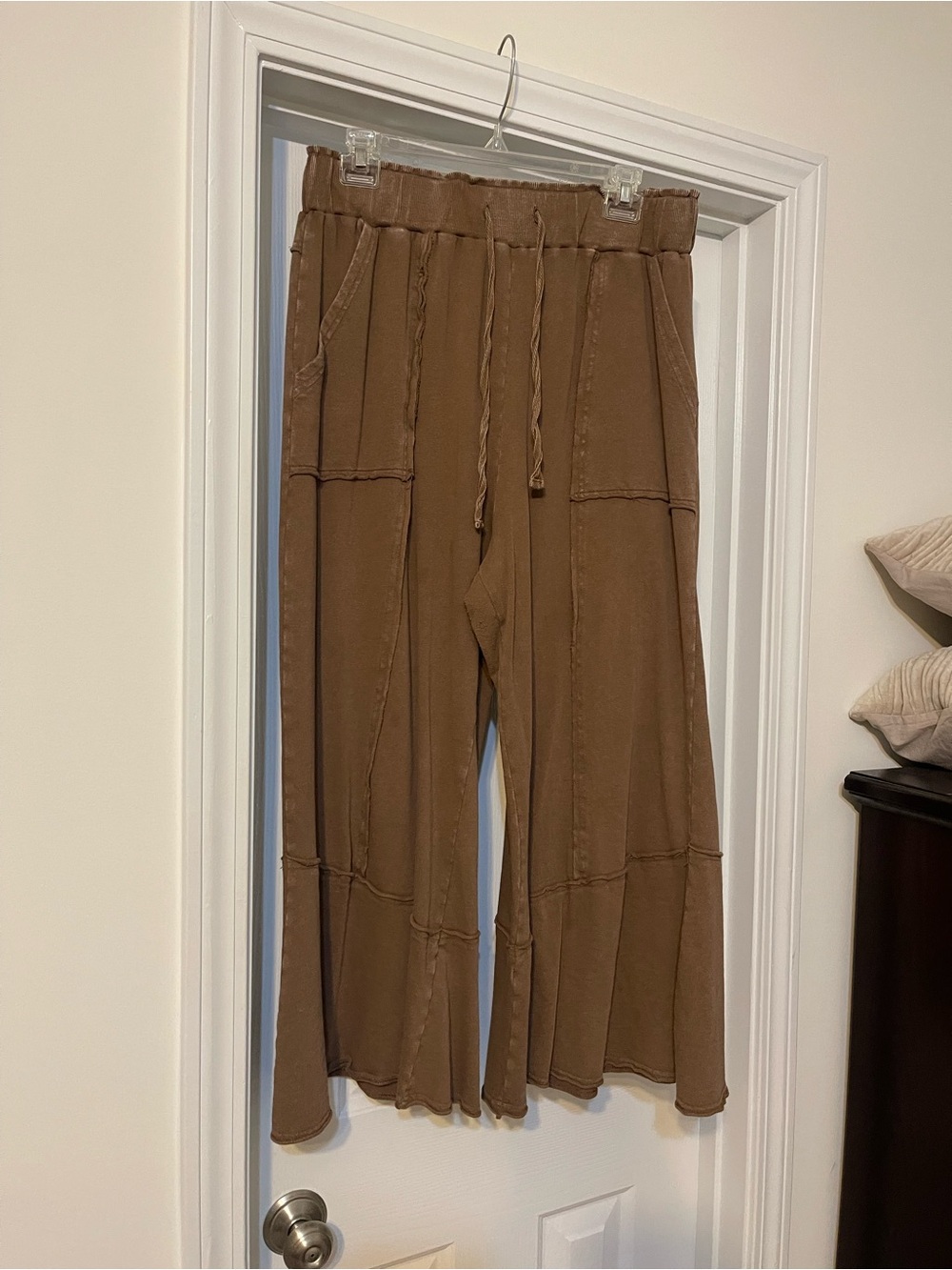 easel Brown Drawstring Wide-Leg pants